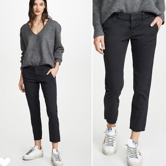 Nili Lotan Pants - Nili Lotan // East Hampton Raw Hem Black Trouser Pant, Size 4